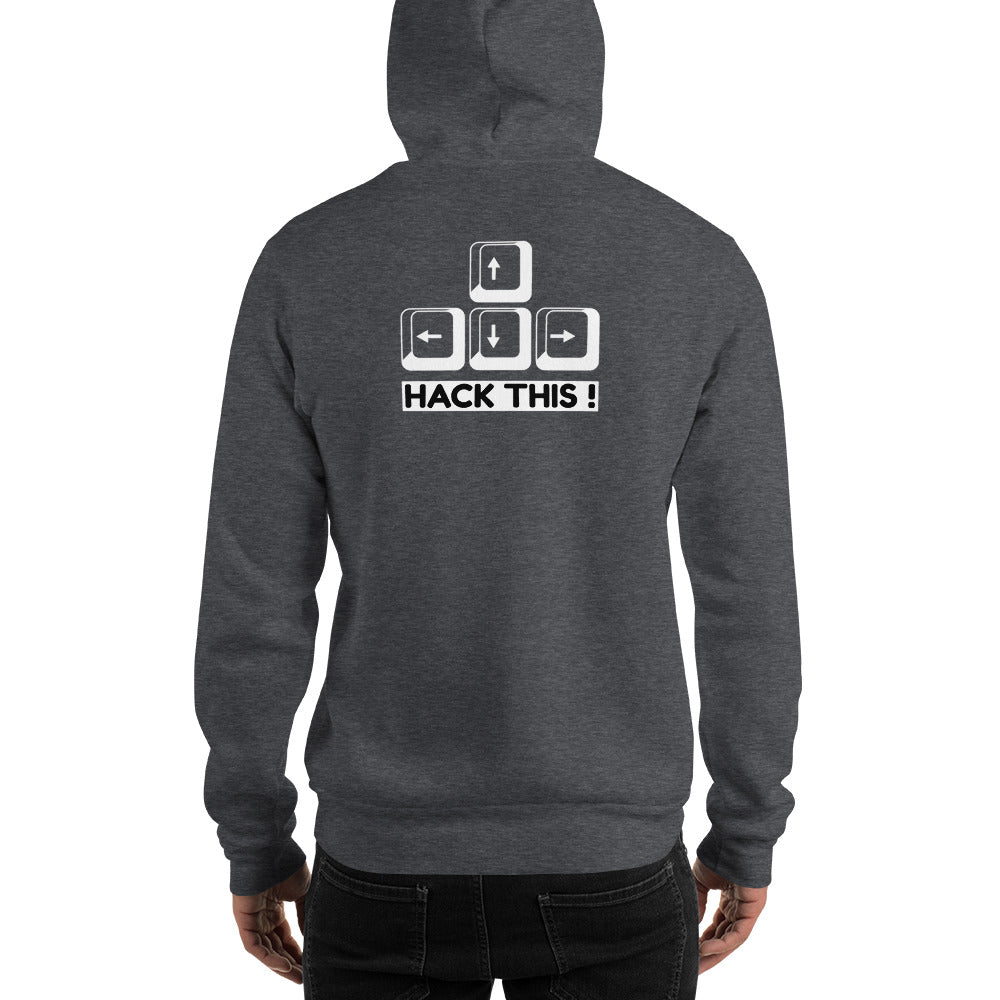 Hack this - Unisex Hoodie (back print) by DarkByteGear