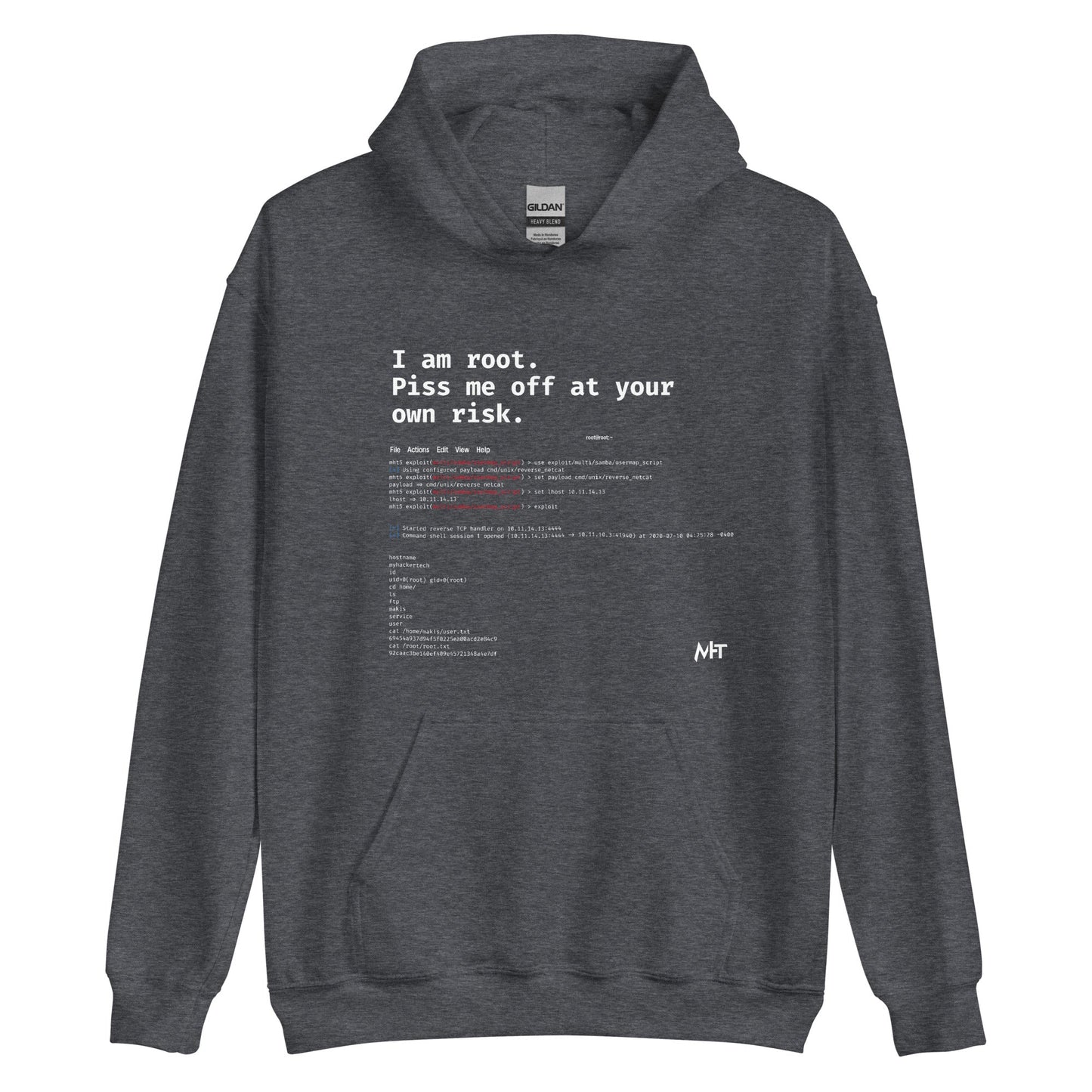I am root. Piss me off at your own risk -Unisex Hoodie by DarkByteGear