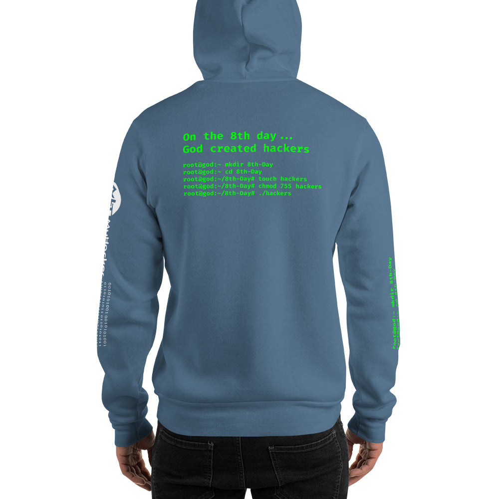 On the 8th day God created hackers - Unisex Hoodie (all side print) by DarkByteGear