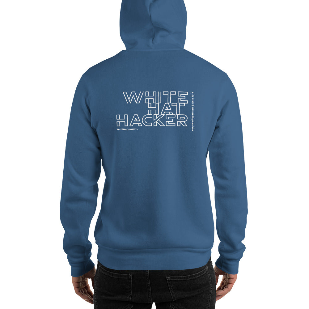 White Hat Hacker - Unisex Hoodie (back print) by DarkByteGear