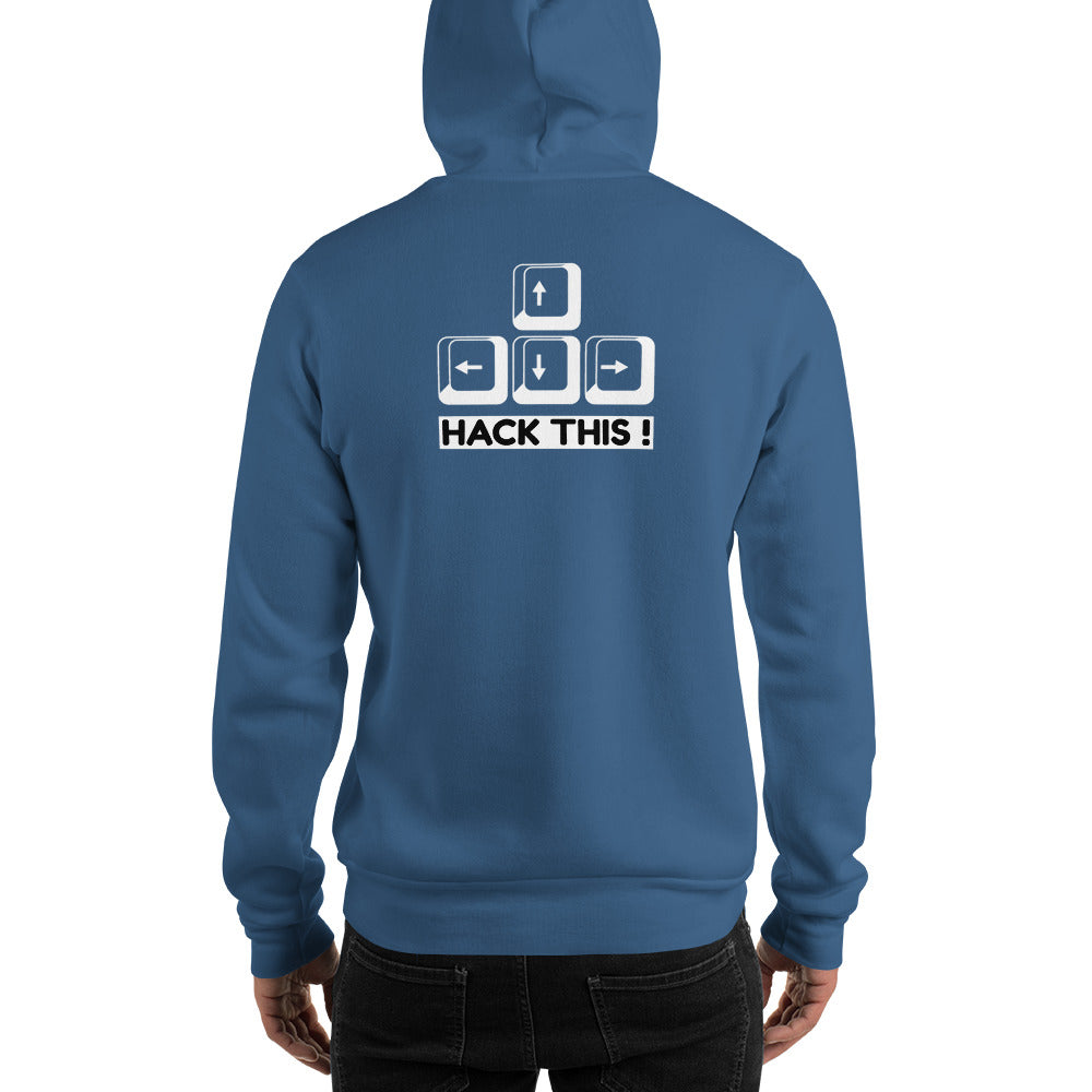 Hack this - Unisex Hoodie (back print) by DarkByteGear