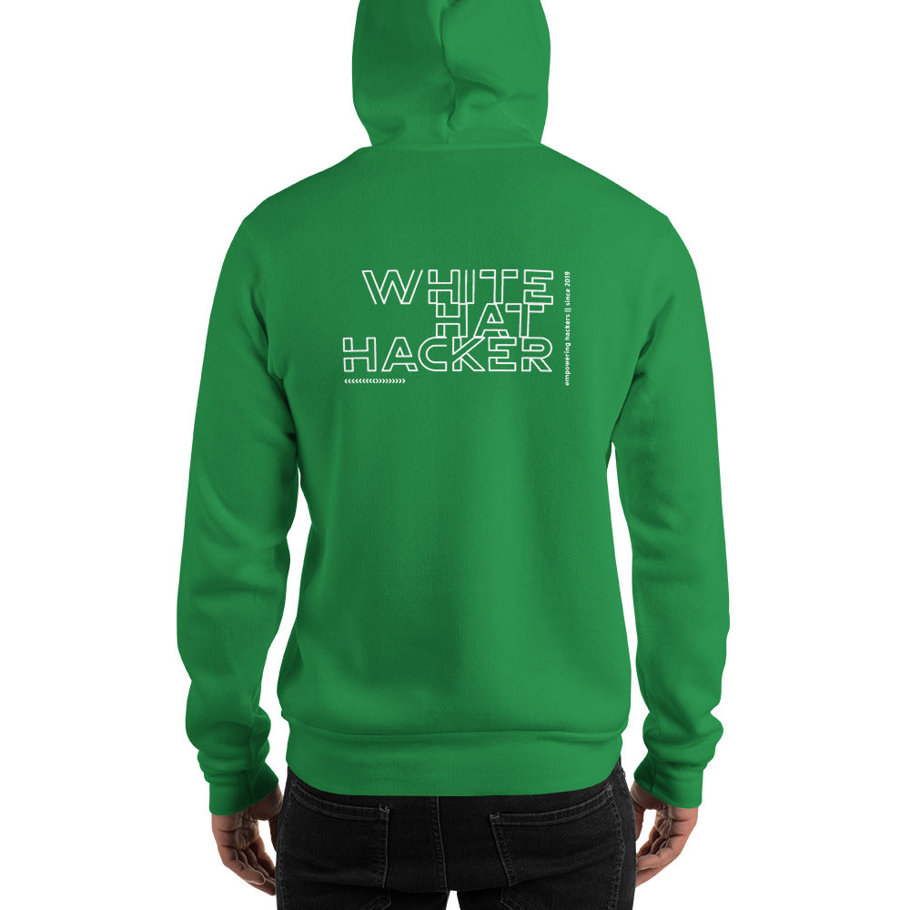 White Hat Hacker - Unisex Hoodie (back print) by DarkByteGear
