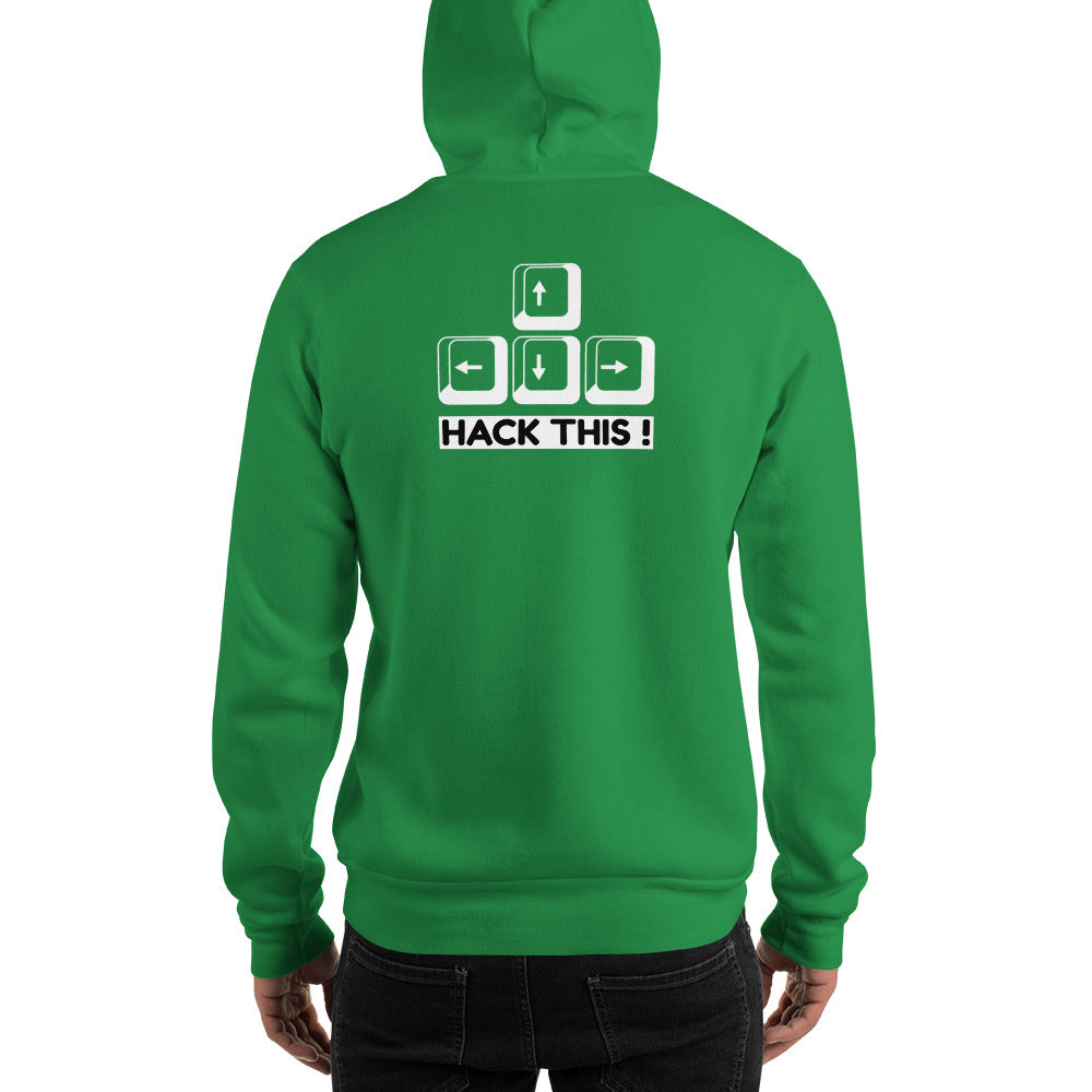 Hack this - Unisex Hoodie (back print) by DarkByteGear