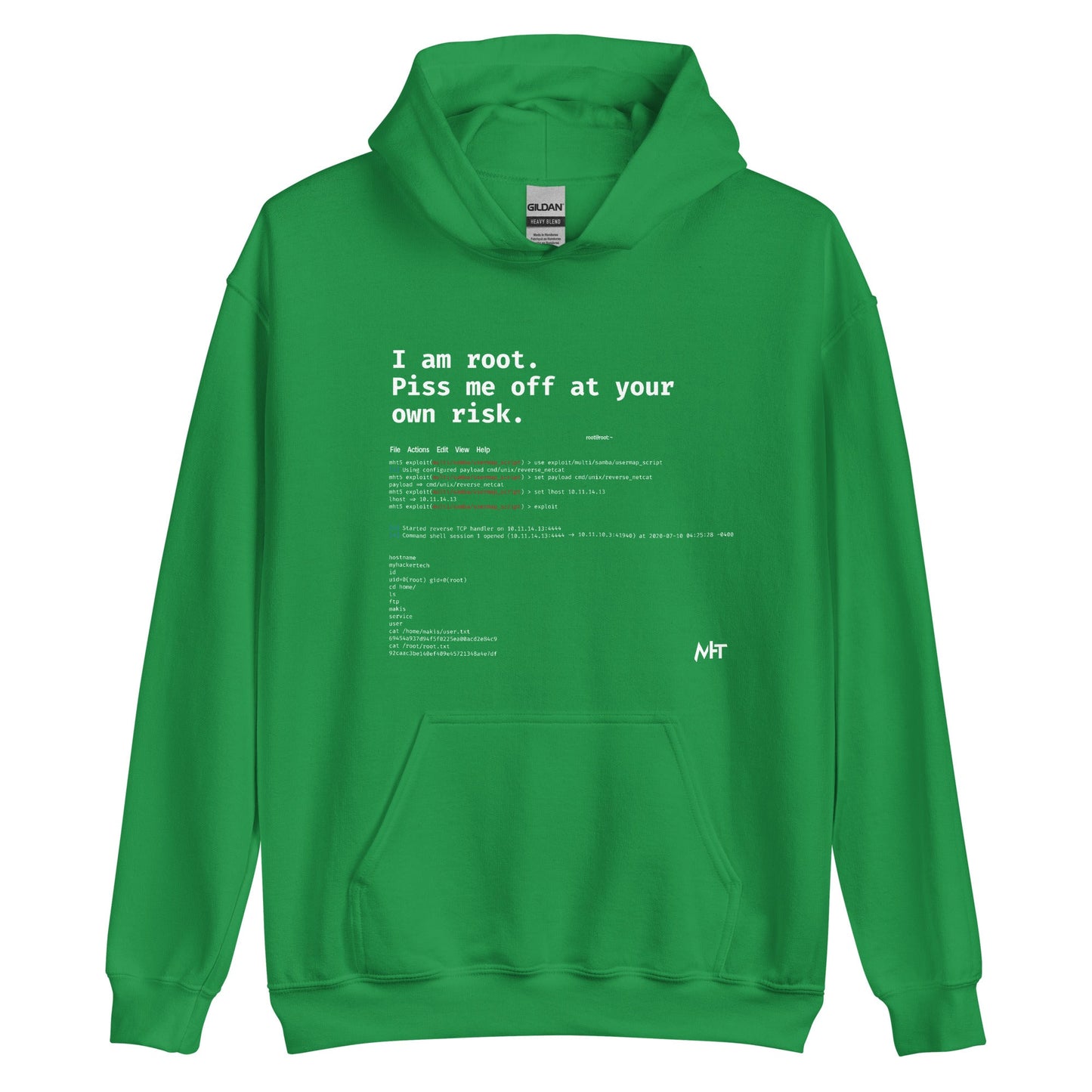 I am root. Piss me off at your own risk -Unisex Hoodie by DarkByteGear