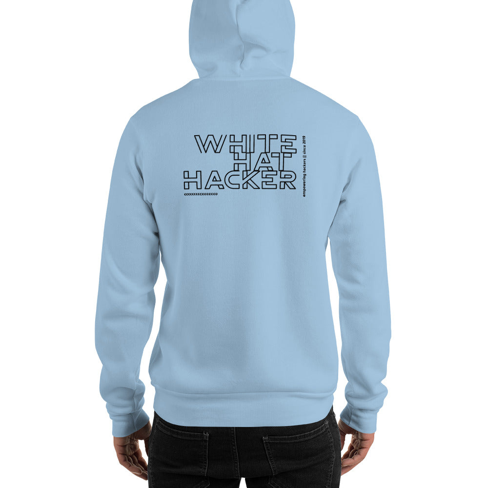 White Hat Hacker - Unisex Hoodie (back print) by DarkByteGear