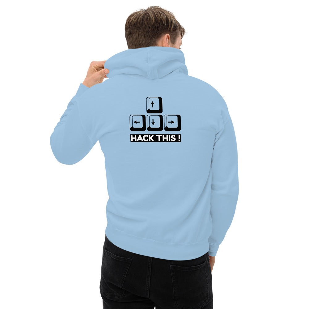 Hack this - Unisex Hoodie (back print) by DarkByteGear