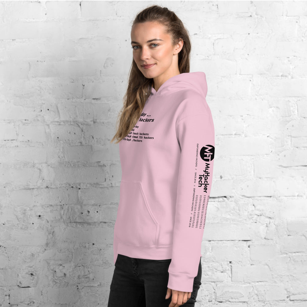 On the 8th day God created hackers - Unisex Hoodie (front + sleeve print) by DarkByteGear