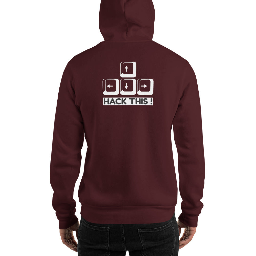 Hack this - Unisex Hoodie (back print) by DarkByteGear
