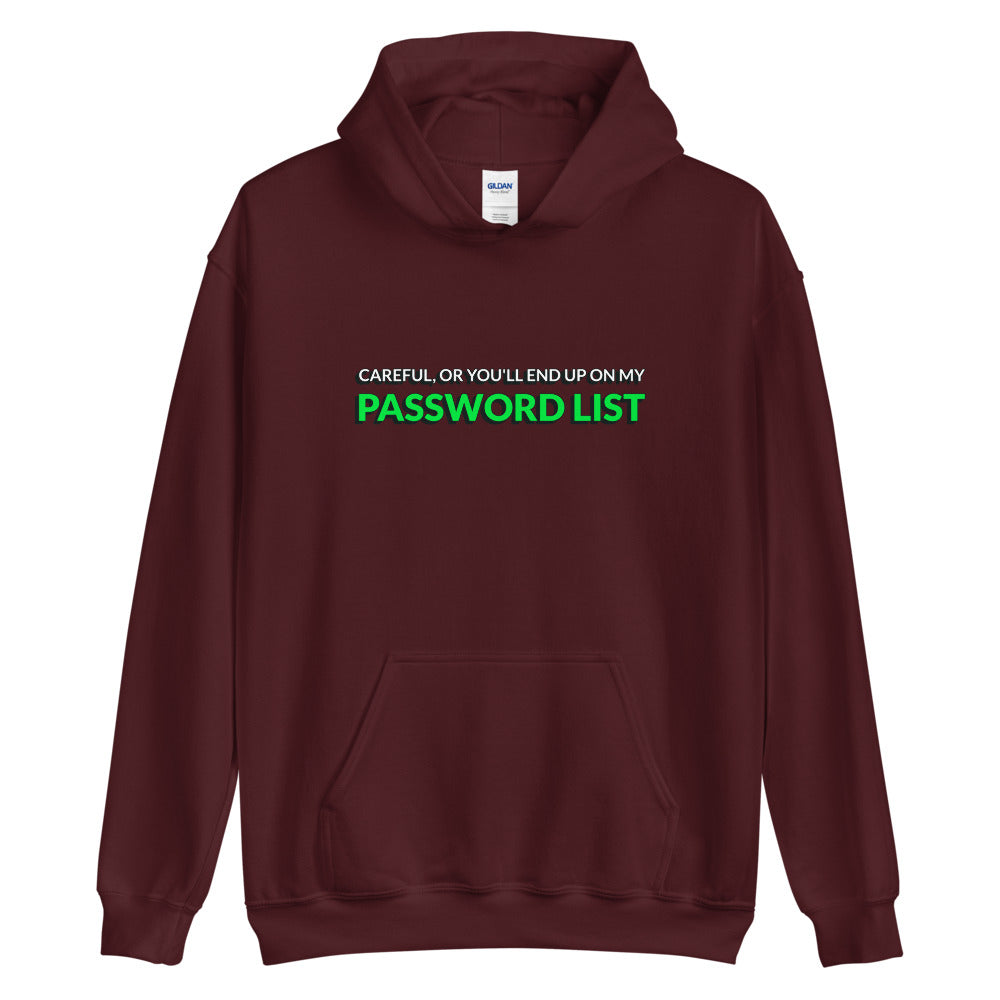 Password List - Unisex Hoodie by DarkByteGear