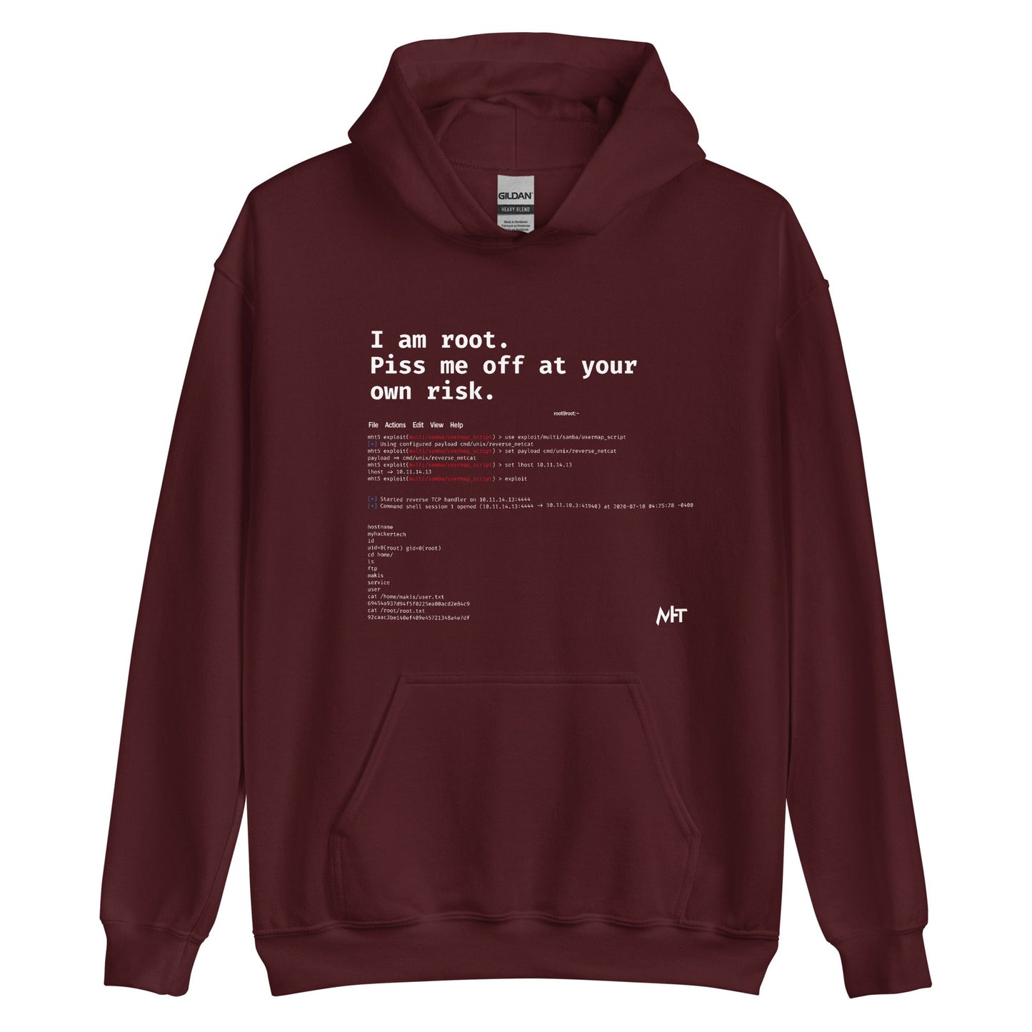 I am root. Piss me off at your own risk -Unisex Hoodie by DarkByteGear