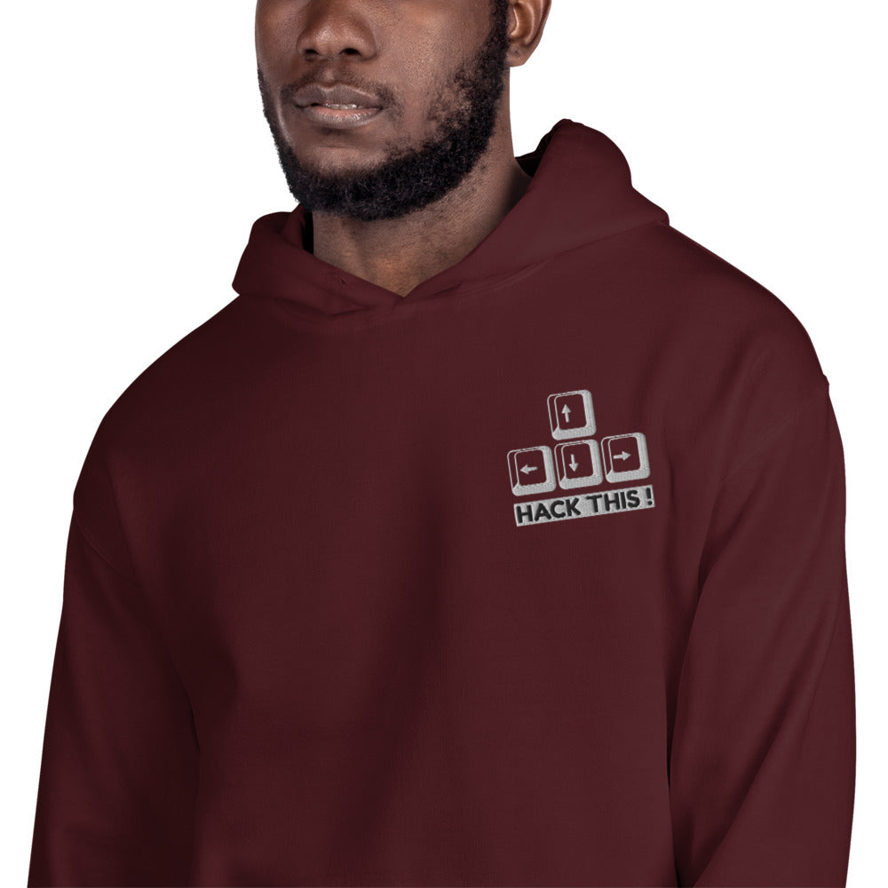 Hack this - Unisex Hoodie (embroidery) by DarkByteGear