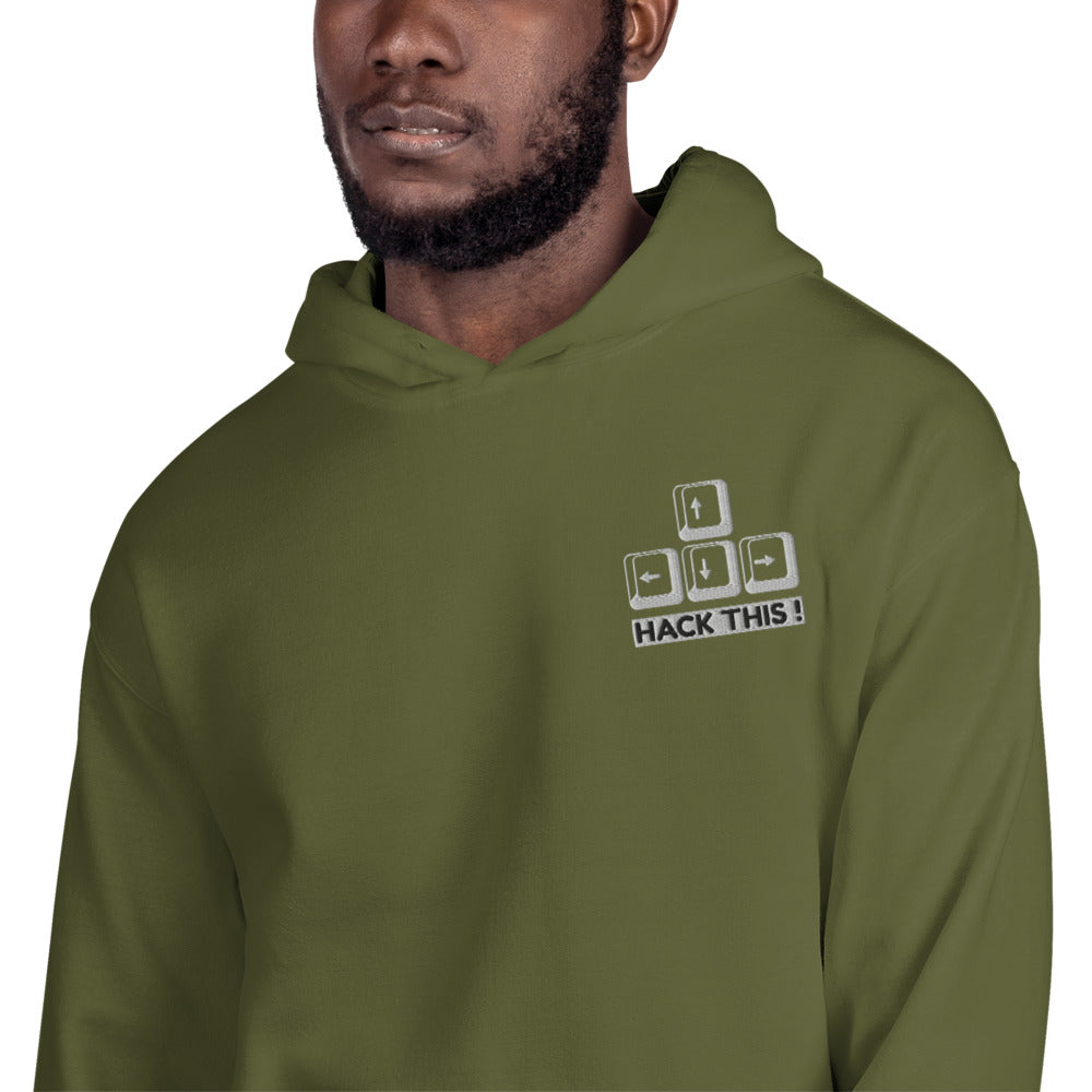 Hack this - Unisex Hoodie (embroidery) by DarkByteGear