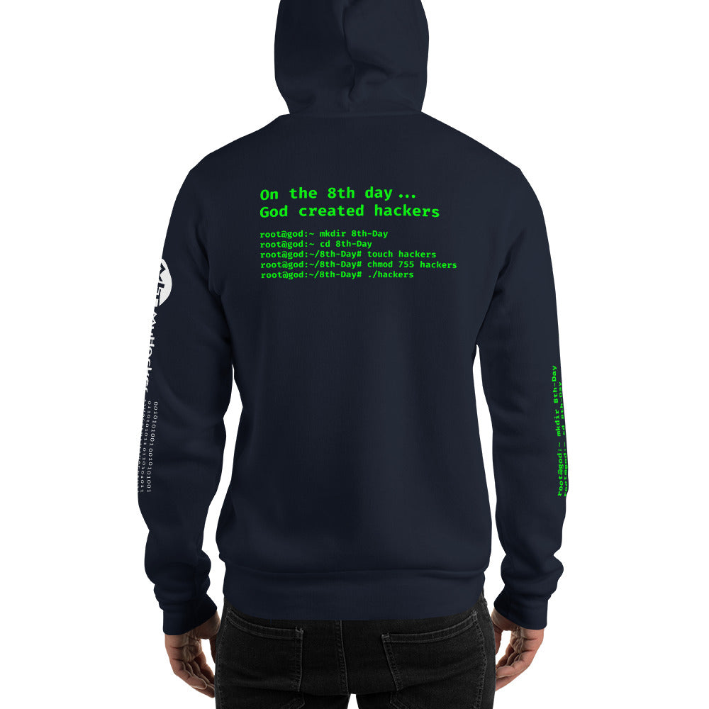 On the 8th day God created hackers - Unisex Hoodie (all side print) by DarkByteGear