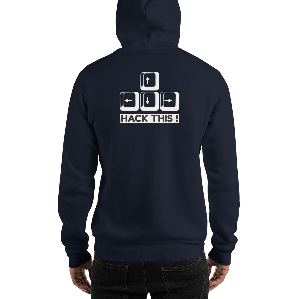 Hack this - Unisex Hoodie (back print) by DarkByteGear