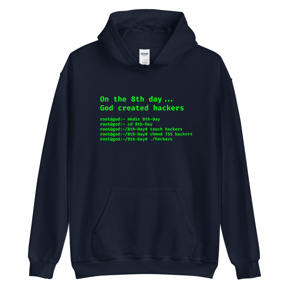 On the 8th day God created hackers - Unisex Hoodie by DarkByteGear