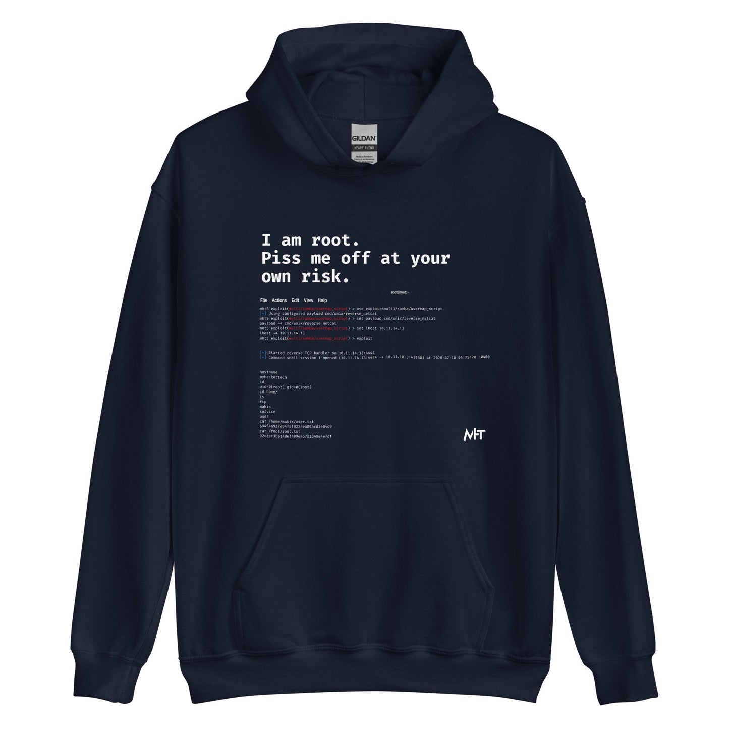 I am root. Piss me off at your own risk -Unisex Hoodie by DarkByteGear