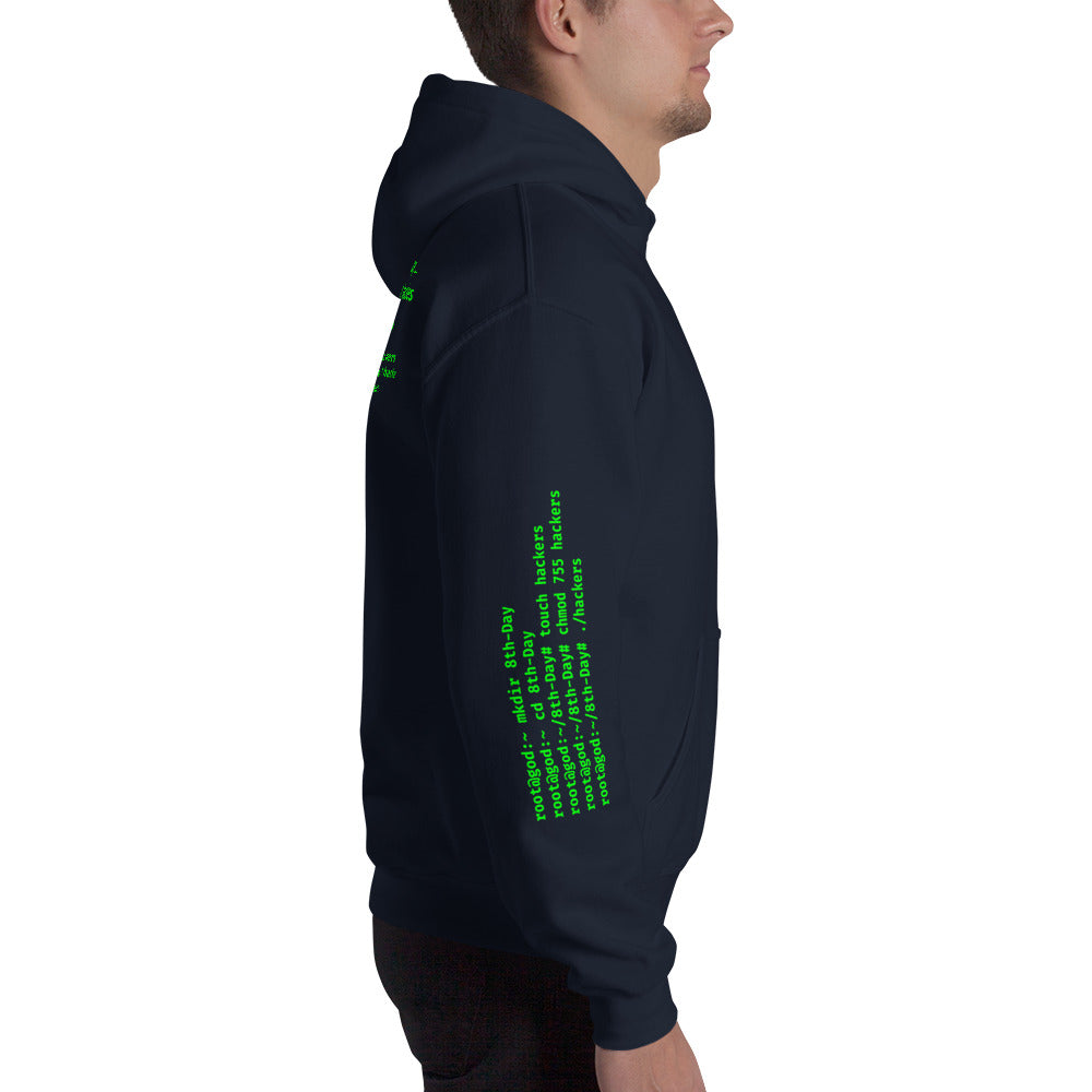 On the 8th day God created hackers - Unisex Hoodie (all side print) by DarkByteGear