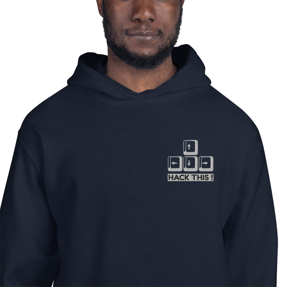 Hack this - Unisex Hoodie (embroidery) by DarkByteGear