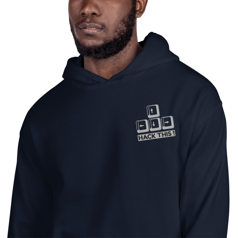 Hack this - Unisex Hoodie (embroidery) by DarkByteGear