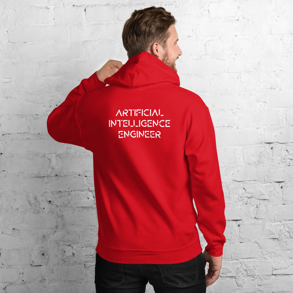 Artificial intelligence engineer - Unisex Hoodie (back print) by DarkByteGear