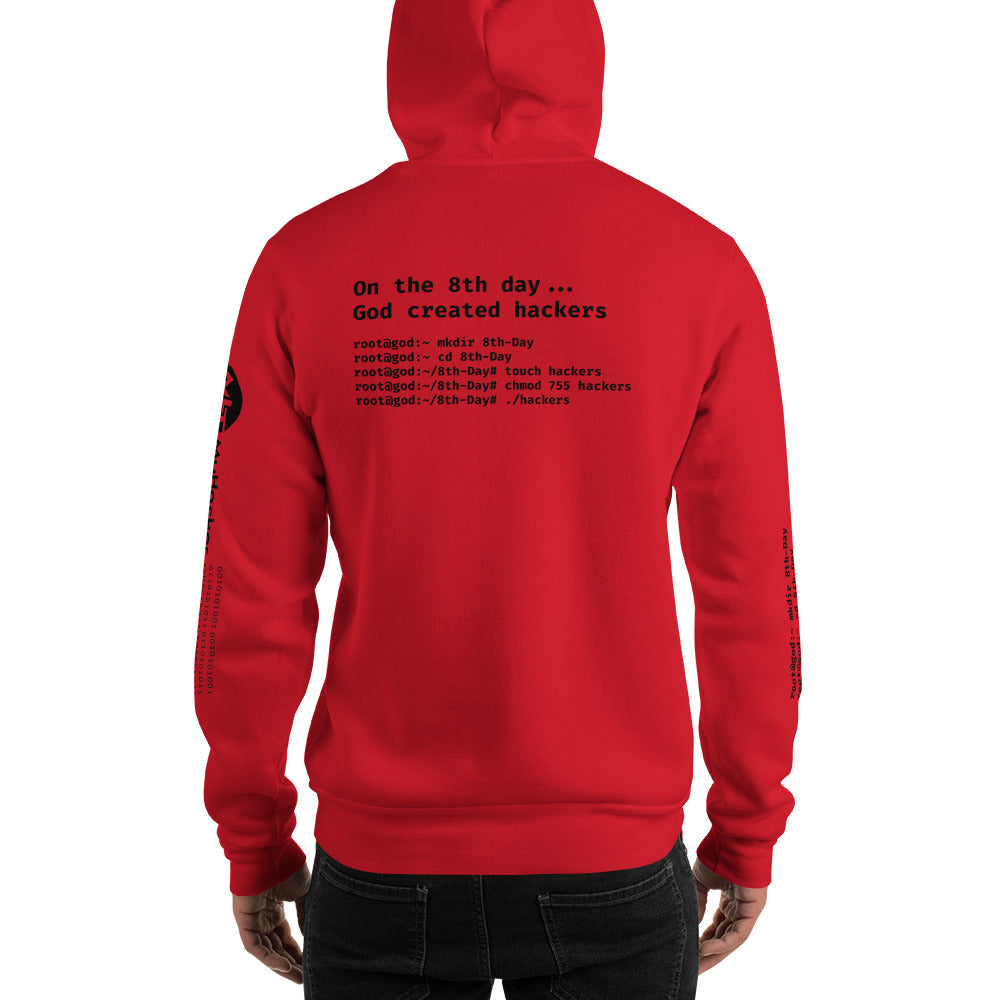 On the 8th day God created hackers - Unisex Hoodie (all side print) by DarkByteGear