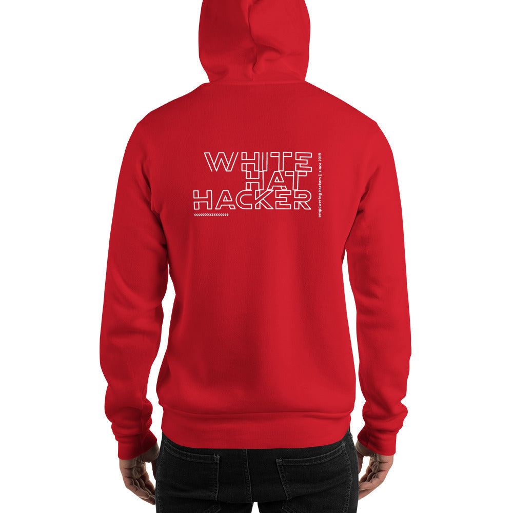 White Hat Hacker - Unisex Hoodie (back print) by DarkByteGear