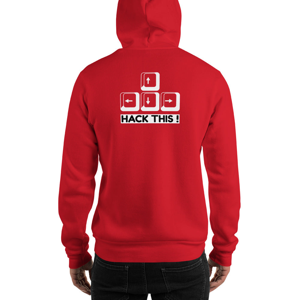 Hack this - Unisex Hoodie (back print) by DarkByteGear
