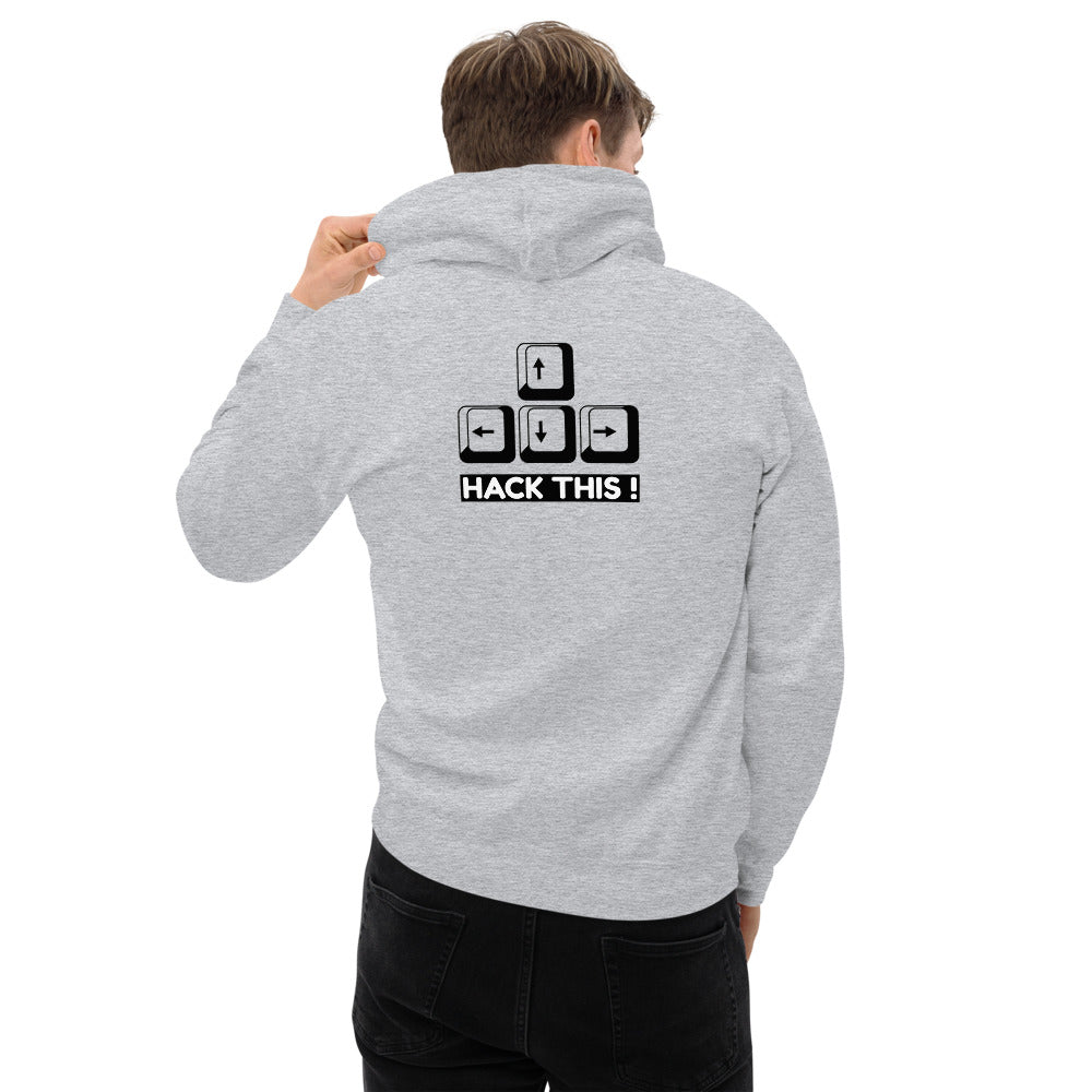 Hack this - Unisex Hoodie (back print) by DarkByteGear