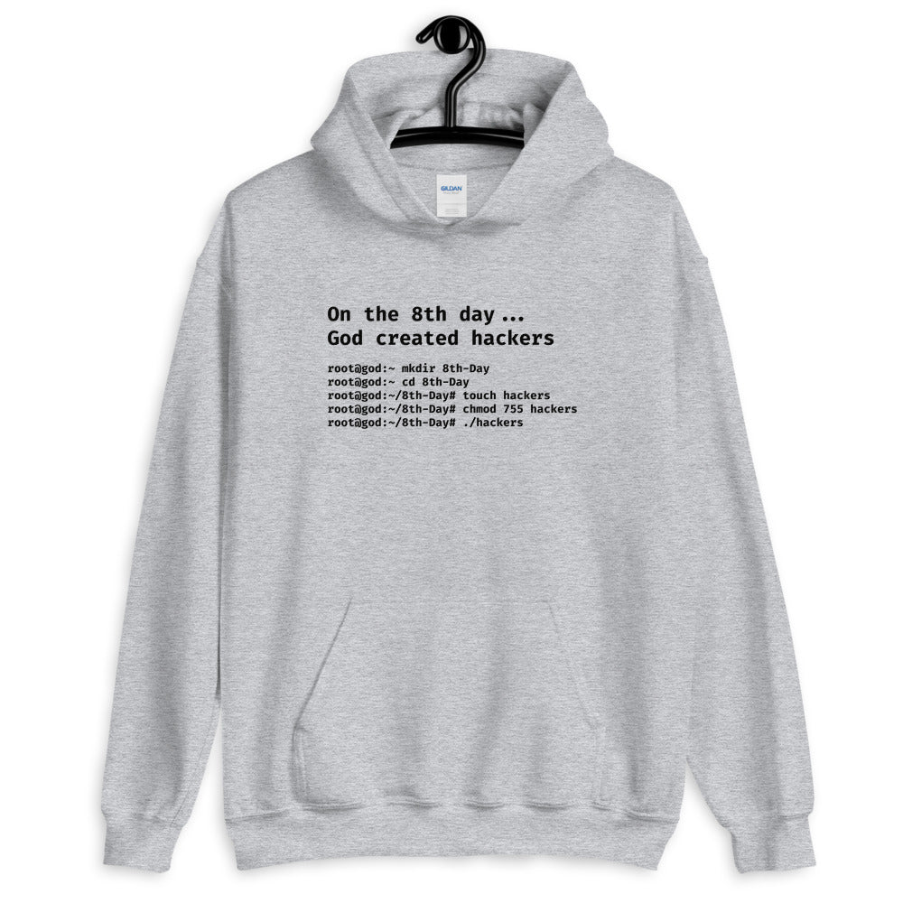 On the 8th day God created hackers - Unisex Hoodie by DarkByteGear