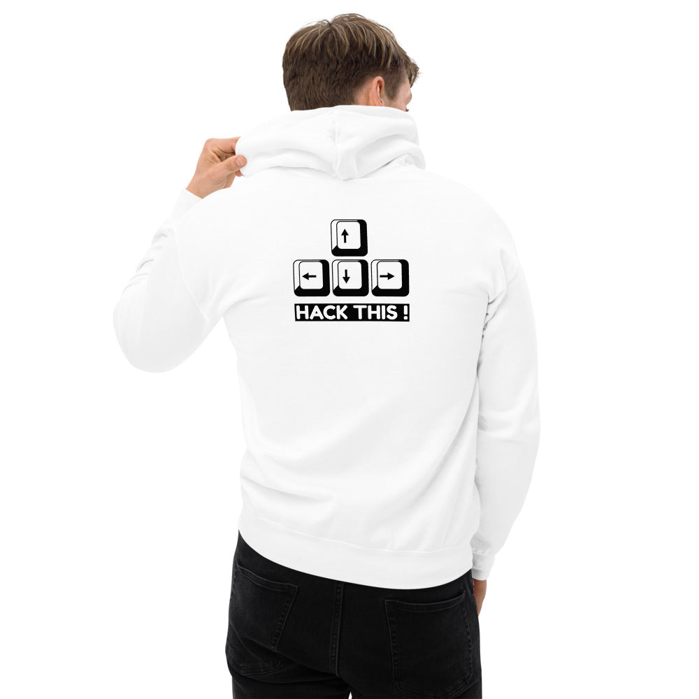 Hack this - Unisex Hoodie (back print) by DarkByteGear