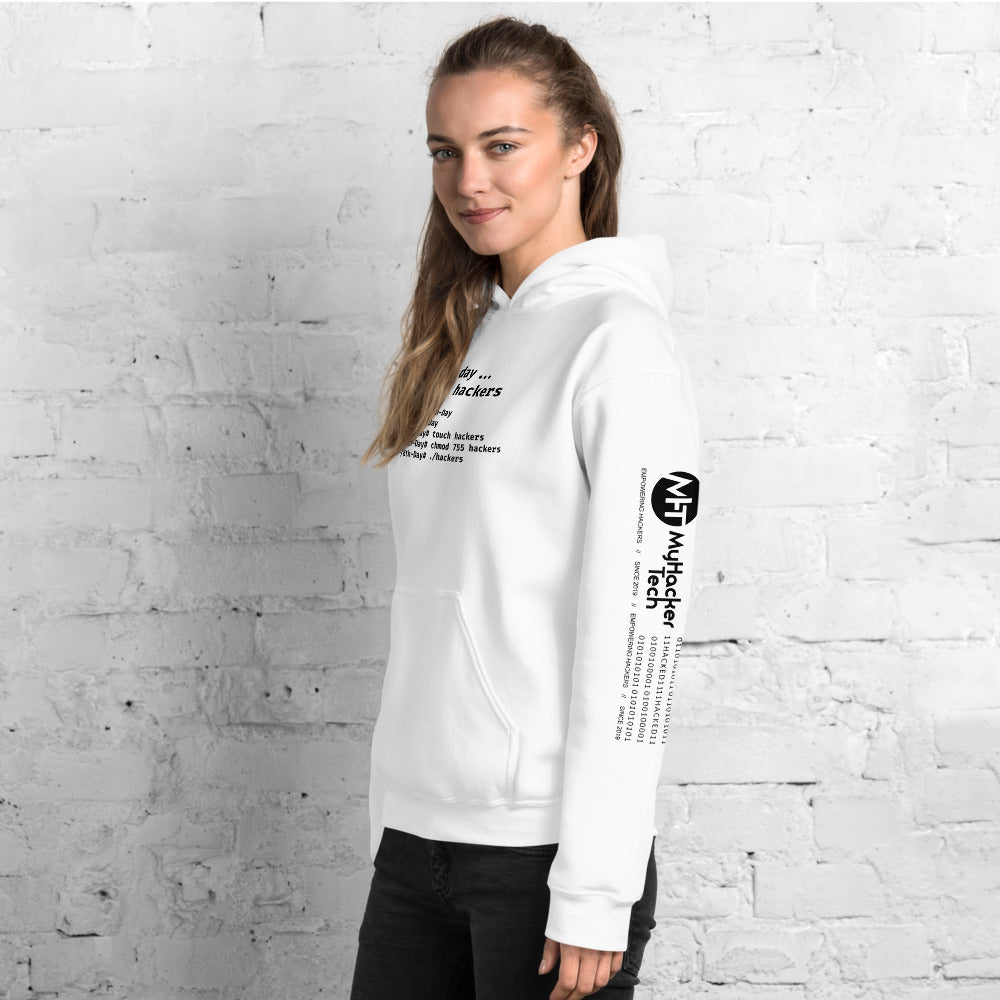 On the 8th day God created hackers - Unisex Hoodie (front + sleeve print) by DarkByteGear