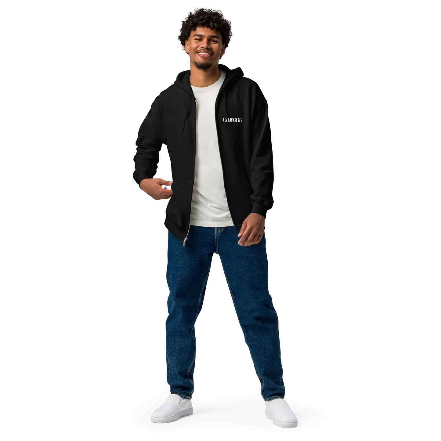Hack3r - Unisex heavy blend zip hoodie by DarkByteGear