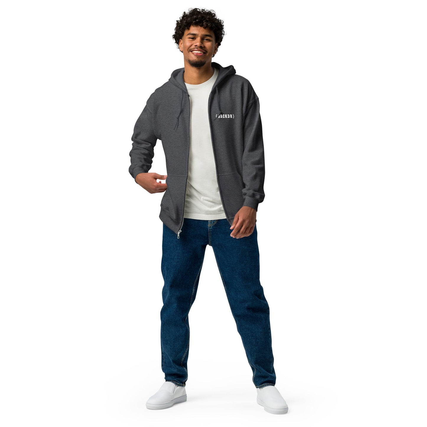 Hack3r - Unisex heavy blend zip hoodie by DarkByteGear