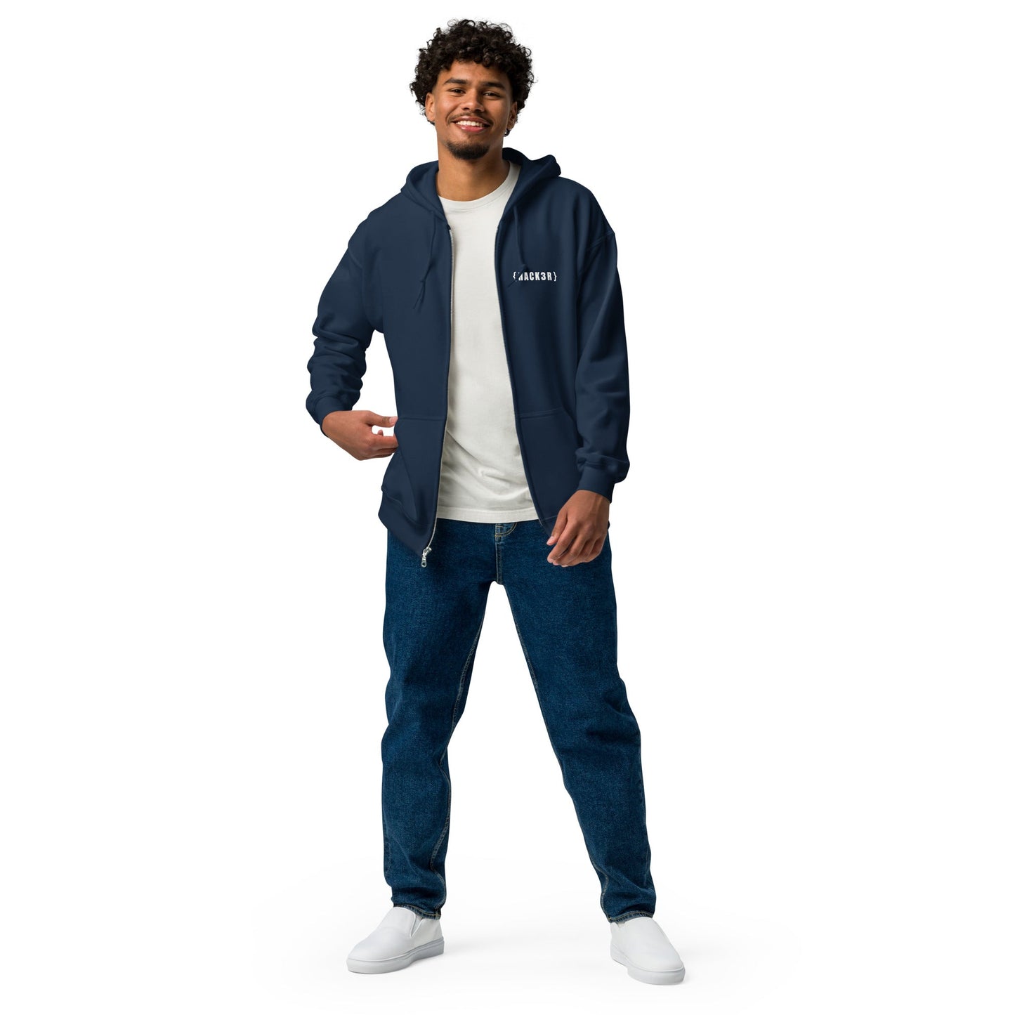 Hack3r - Unisex heavy blend zip hoodie by DarkByteGear
