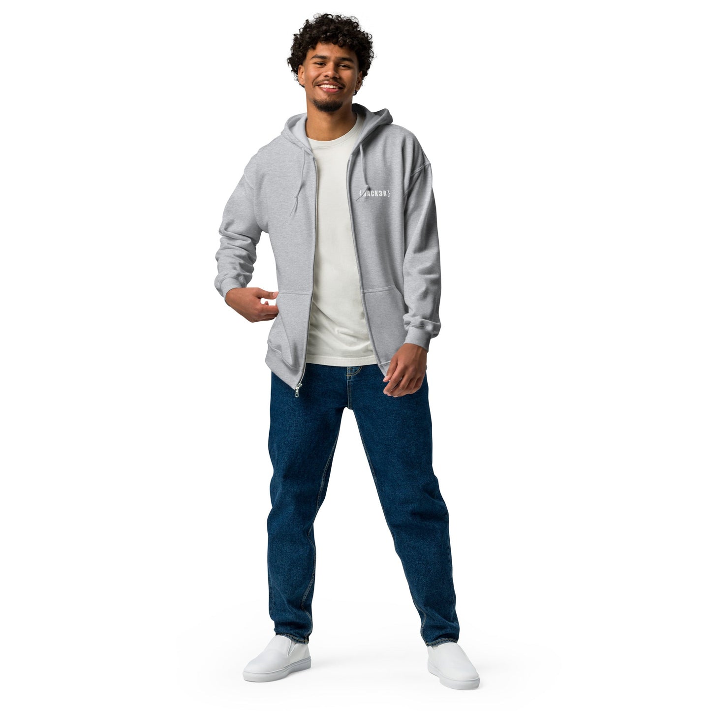 Hack3r - Unisex heavy blend zip hoodie by DarkByteGear