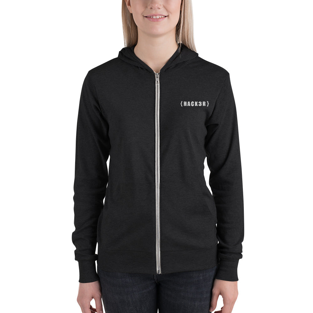 Hack3r - Unisex zip hoodie by DarkByteGear