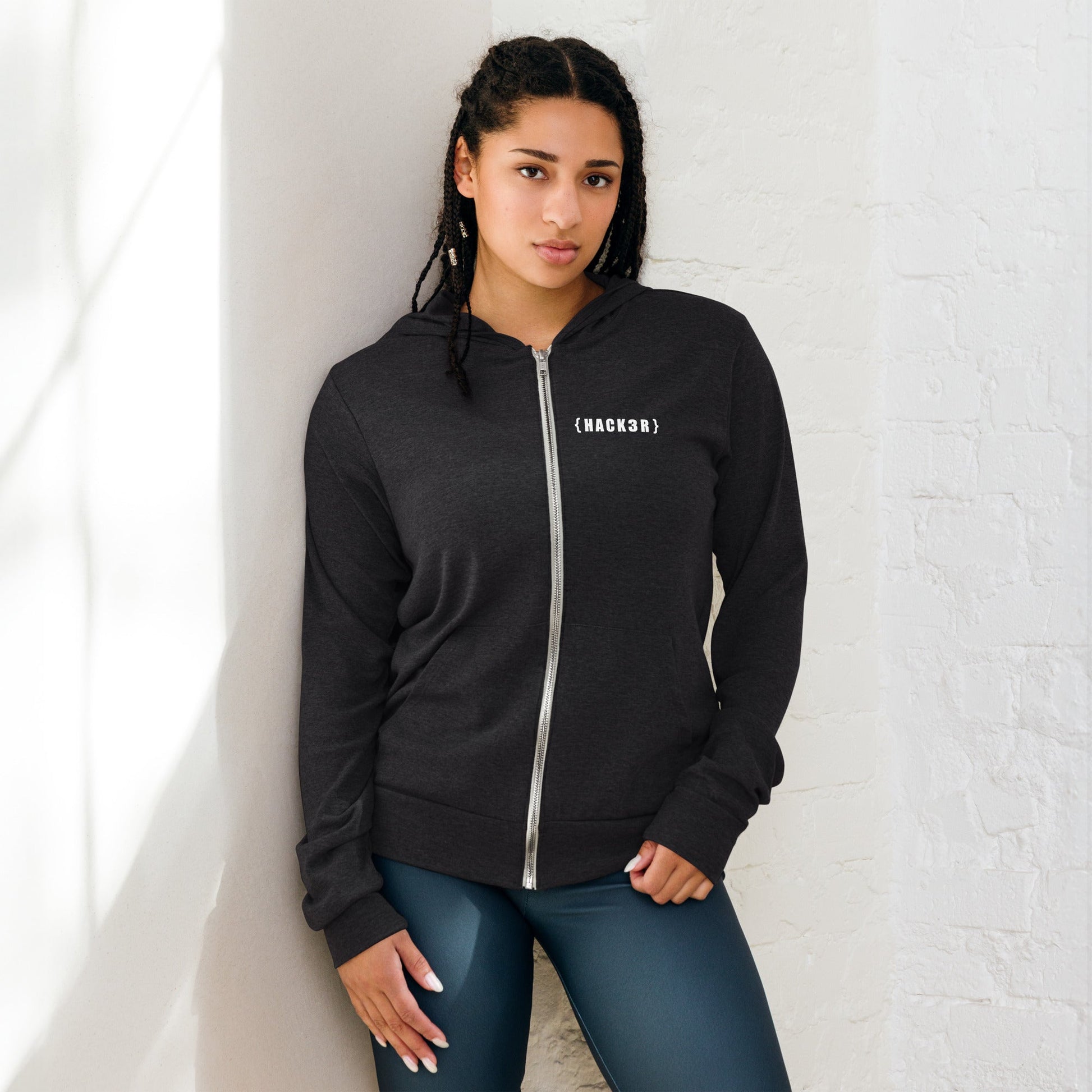 Hack3r - Unisex zip hoodie by DarkByteGear