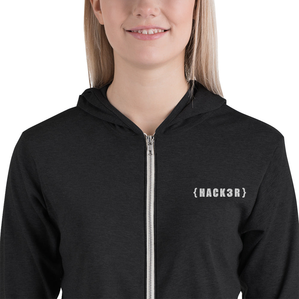 Hack3r - Unisex zip hoodie by DarkByteGear