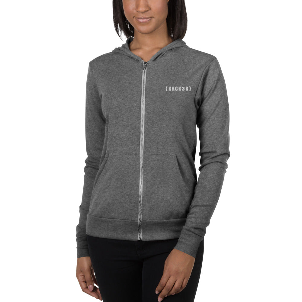 Hack3r - Unisex zip hoodie by DarkByteGear