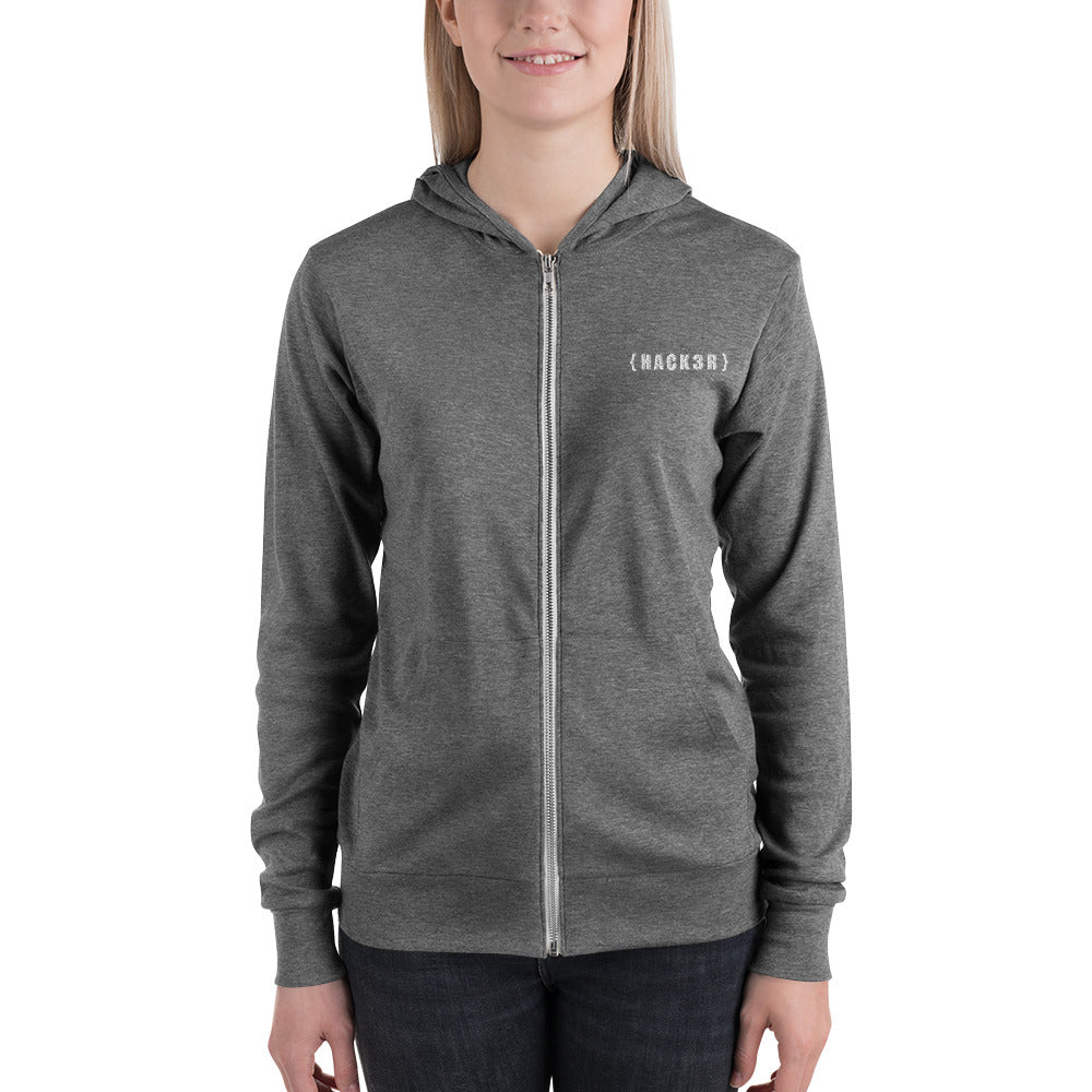 Hack3r - Unisex zip hoodie by DarkByteGear