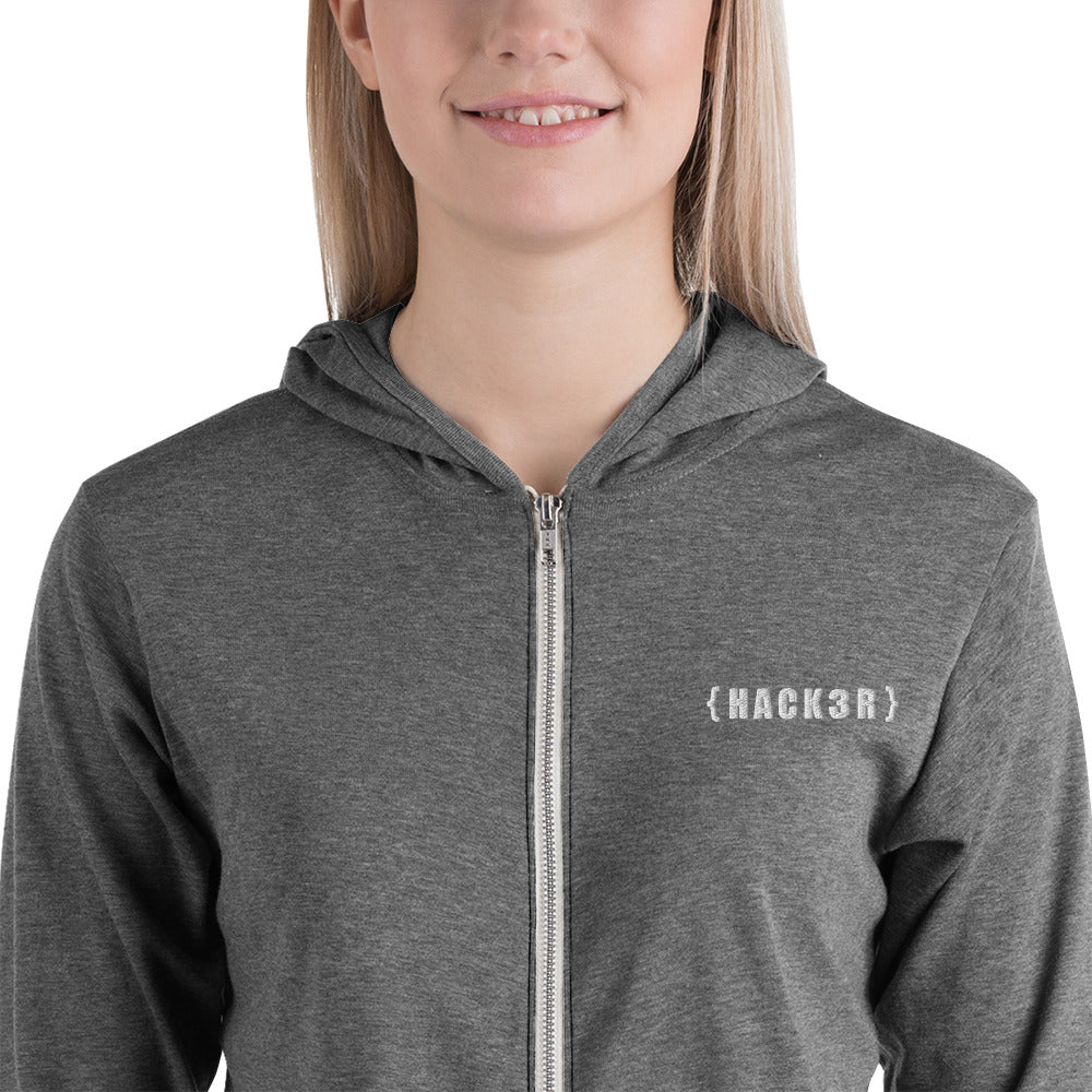 Hack3r - Unisex zip hoodie by DarkByteGear