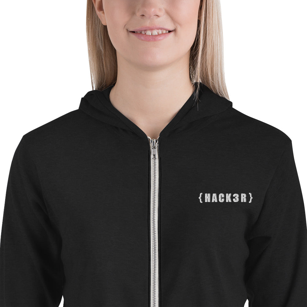 Hack3r - Unisex zip hoodie by DarkByteGear
