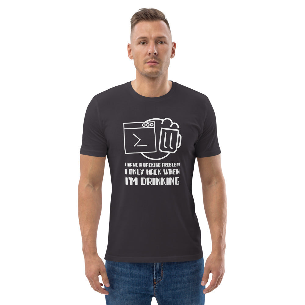 I have a hacking problem - Unisex organic cotton t-shirt by DarkByteGear