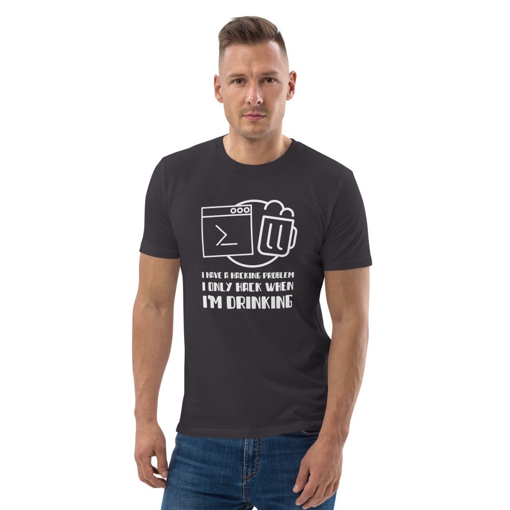 I have a hacking problem - Unisex organic cotton t-shirt by DarkByteGear