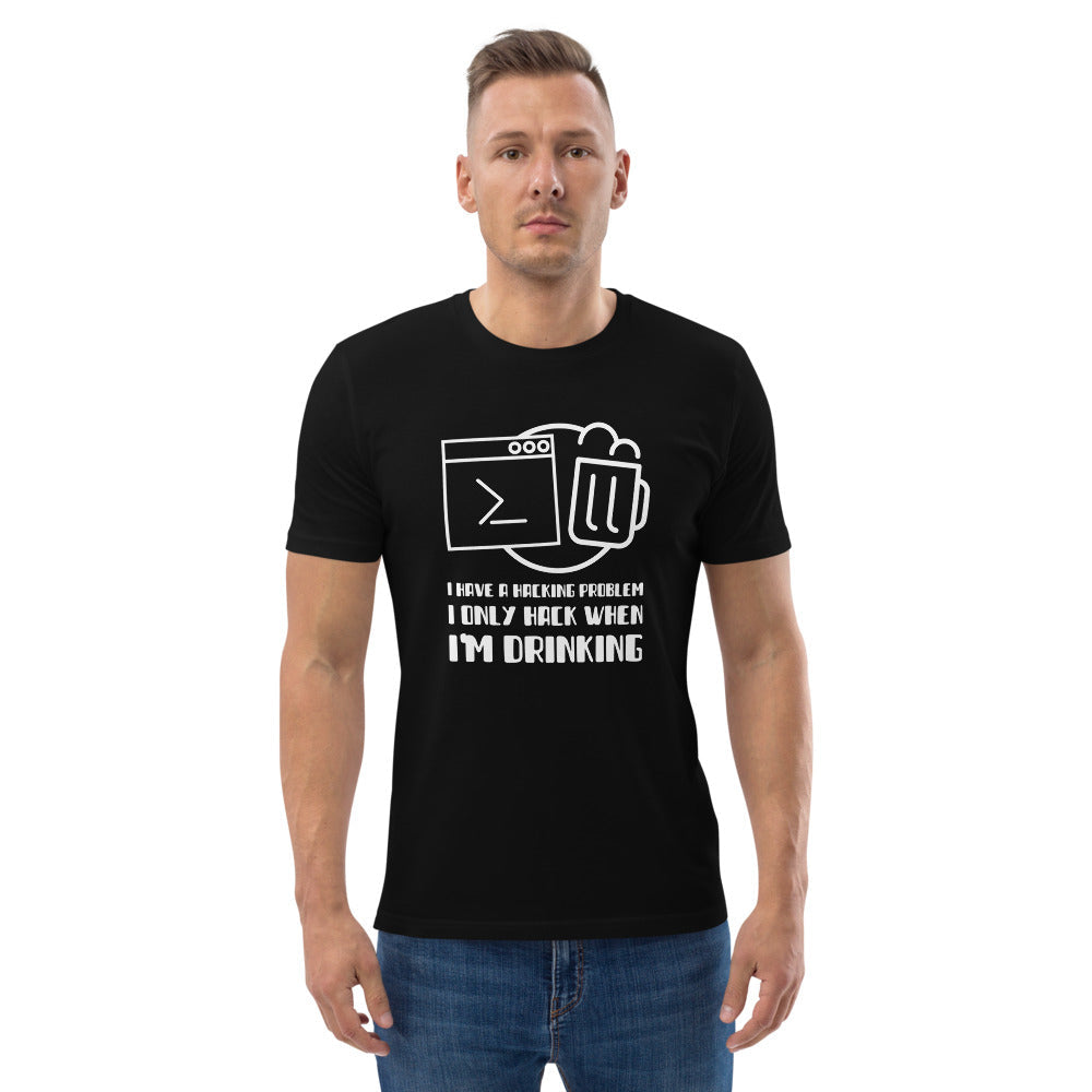 I have a hacking problem - Unisex organic cotton t-shirt by DarkByteGear