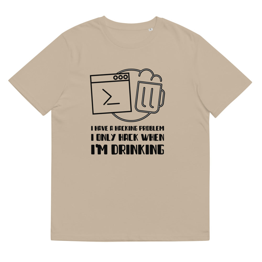 I have a hacking problem - Unisex organic cotton t-shirt by DarkByteGear