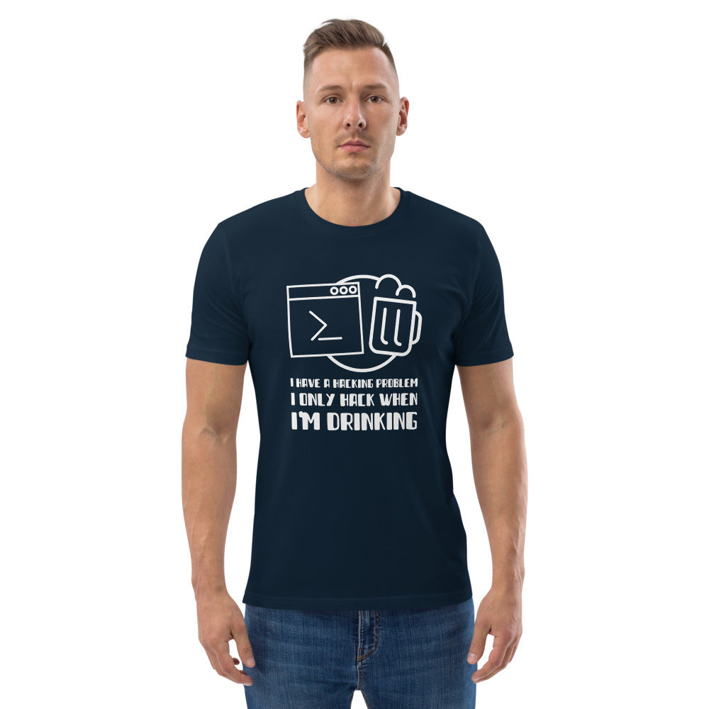I have a hacking problem - Unisex organic cotton t-shirt by DarkByteGear
