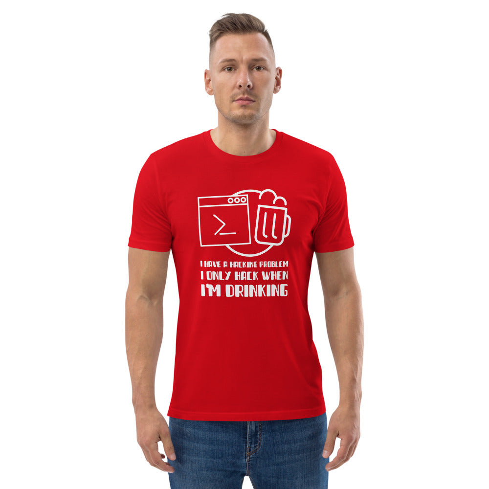I have a hacking problem - Unisex organic cotton t-shirt by DarkByteGear
