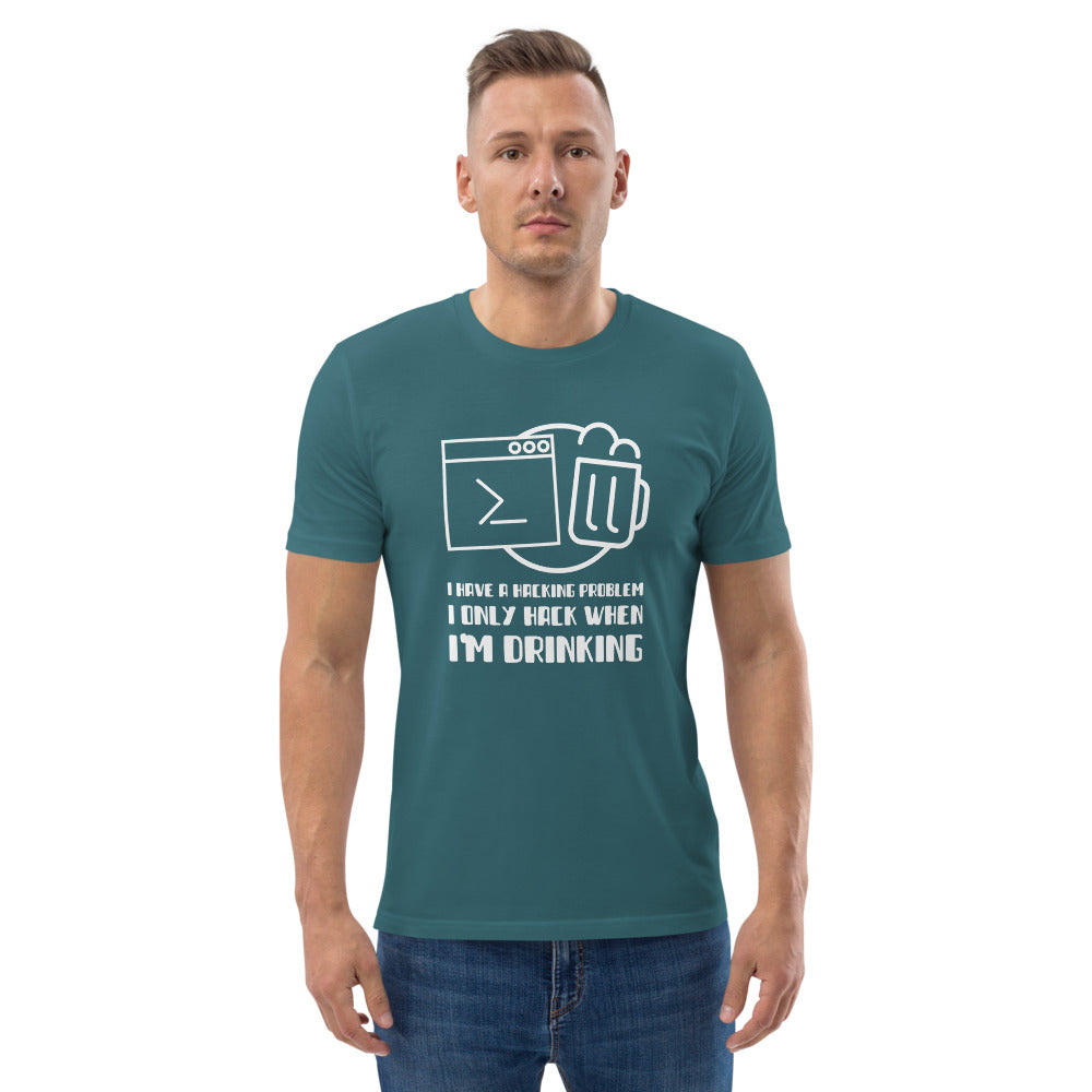 I have a hacking problem - Unisex organic cotton t-shirt by DarkByteGear
