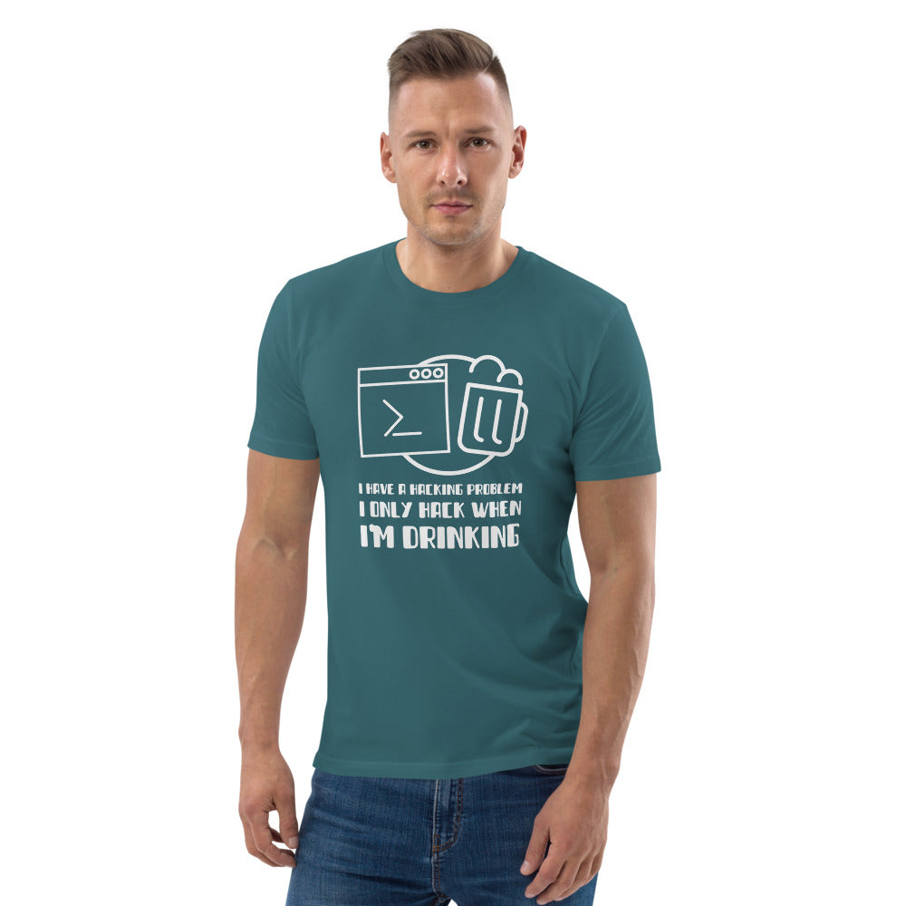 I have a hacking problem - Unisex organic cotton t-shirt by DarkByteGear
